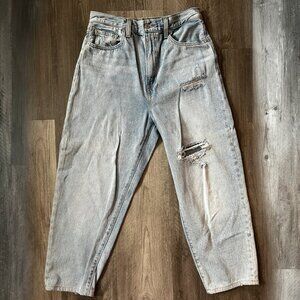 levis blue jeans women high loose taper size 28 light blue vintage